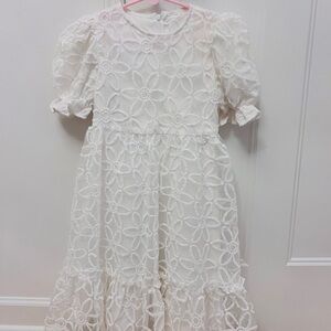 Trendy Boutique Cream Floral Kids Dress